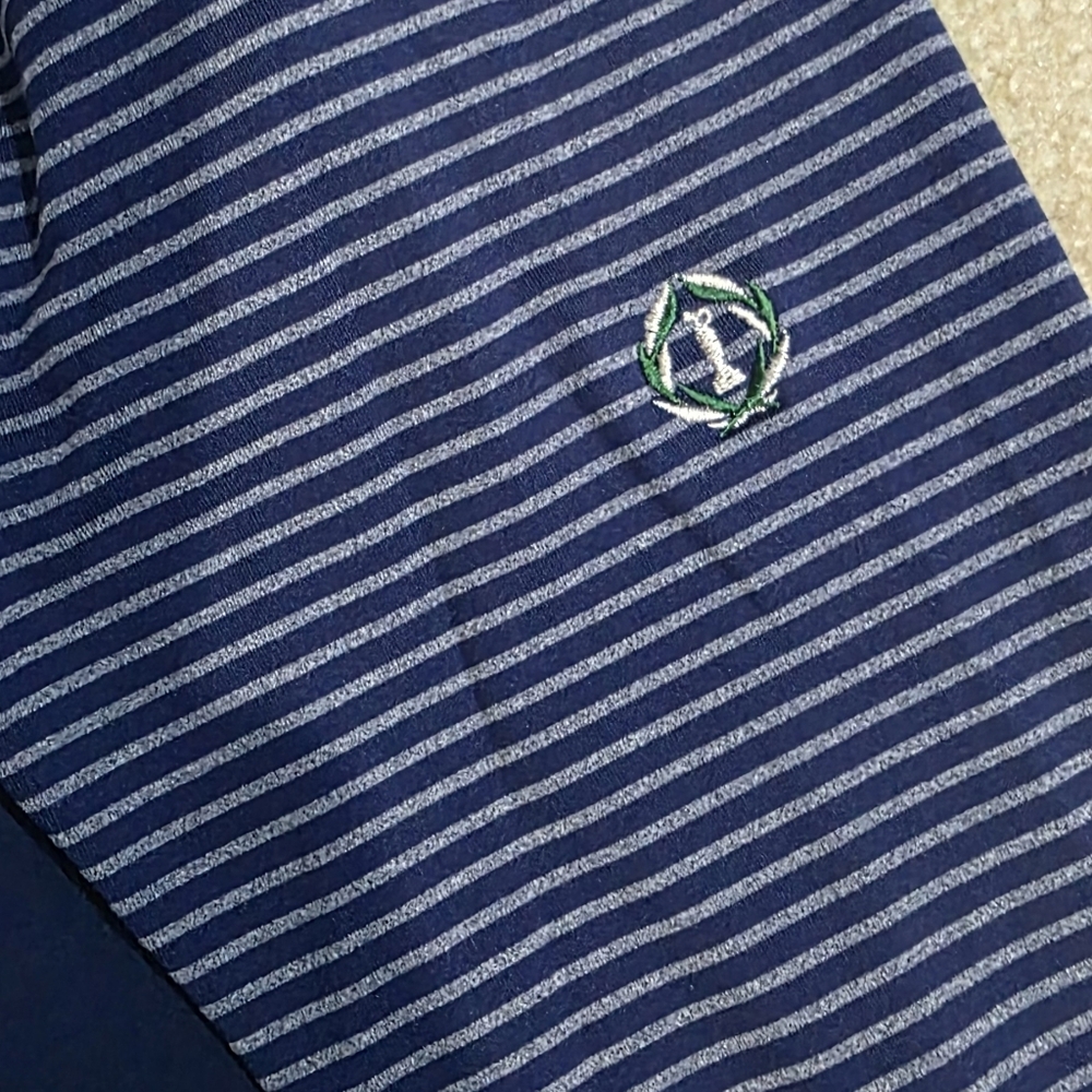 Adidas Striped 1/4 Zip Performance Pullover | Navy & Blue | Medium - Picture 12 of 12